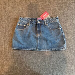 Edikted Blue Denim Mini Skirt